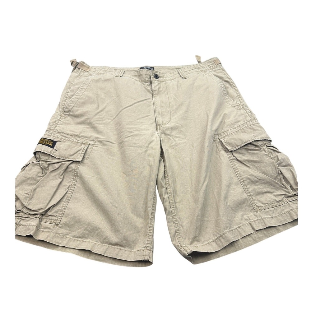 Vintage Polo Jeans Co. Cargo Shorts Casual Khaki 36 Military Ripstop Baggy Y2K
